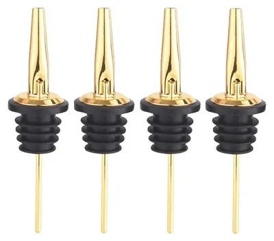 Image de Verseur à alcool, acier inoxydable durable, conception anti-gouttes, 4PcGoldPourer