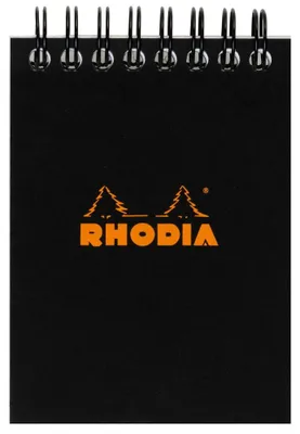 Immagine prodotto di RHODIA 115009C RHODIA Spiralnotizblock No. 11, DIN A7, kariert, schwarz