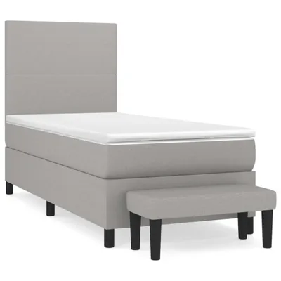 Immagine prodotto di vidaXL Letto a molle con materasso grigio chiaro 100x200 cm in tessuto