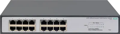 Produktbild von Hewlett Packard Enterprise OfficeConnect 1420 16G, Unmanaged, L2, Gigabit Ethernet (10/100/1000), Vollduplex, Rack-Einbau, 1U
