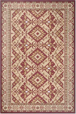 Produktbild von Regelmäßiges dekoratives Muster im alten Vintage-Stil – Vinylteppich – 100x150 cm – Indoor Teppich – Flur – Pflegeleicht – Modern