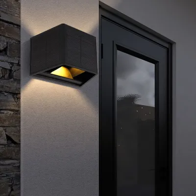 Produktbild von LED Solar Wandleuchte, Up & Down, Kunststoff, schwarz, L 15,4 cm