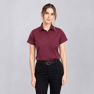 Produktbild von Damen Bluse halbarm bordeaux, Gr. 44  : 44 : bordeaux : 60% Baumwolle 40% Polyester