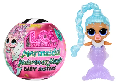 Zdjęcie produktu dla L.O.L. Surprise! Mermaids! Makeover Magic Baby Sisters, Mini lalka, Damski, 4 lat(a), Chłopak, dziewczyna, Wielobarwny