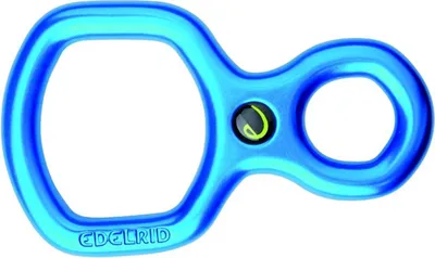 Sicherungsacht Bud von Edelrid in blauer Farbe; geeignet für Klettern und Abseilen.