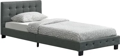 Obrázek produktu pro Postel Manresa 300181, s lamelovým roštem, čelo s ozdobným prošíváním a látkovým potahem, 90 x 200 cm
