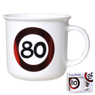 Produktbild von HAPPY BIRTHDAY 80 KAFFEEPOTT TASSE IM GESCHENKKARTON PORZELLAN 80.Geburtstag