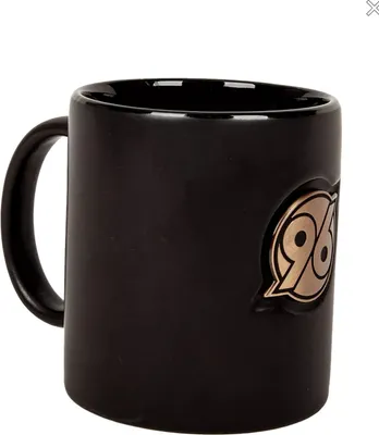 Produktbild von Schwarze Keramik Tasse mit Platinen 96-Logo, ca. 0,3 L Volumen, für Heißgetränke