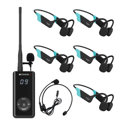 Immagine prodotto di Retekess TT120 comunicatore swim trainer, cuffia impermeabile IP68, conduzione ossea, (1 trasmettitore, 5 ricevitori)