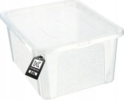 Obrázok produktu pre Plastový kontajner KADAX 20 l s vekom, priehľadný uzamykateľný box, veľký box