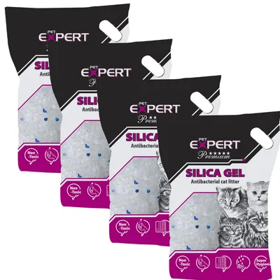 Produktbild von PETEXPERT Silikat-Katzenstreu, 4x3kg /7 l (Set: 4 Stück)