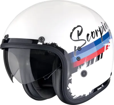 Obrázek produktu pro Scorpion Belfast Evo Adonis jet helma, bílá/červená/modrá, L (58/59)