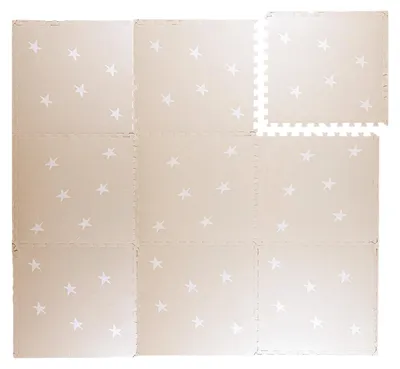 Zdjęcie produktu dla Mata piankowa Puzzle - Alfie XL Stars Szara/Beżowa