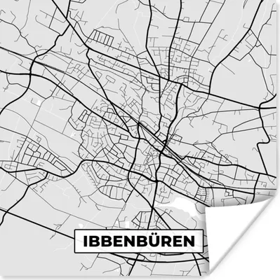 Produktbild von MuchoWow® Poster Ibbenbüren - Karte - Stadtplan - Deutschland 100x100 cm - Babyzimmer