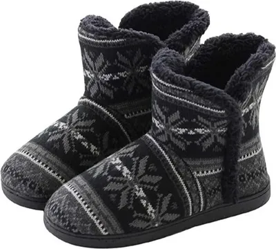Produktbild von Hausschuhe Hüttenschuh Hohe Gefüttert Hüttenstiefel rutschfest Winter Pantoffeln für Uni-Erwachsene