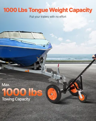 Produktbild von Rangierhilfe Anhänger manuell, Anhängerwagen Wohnmobil, höhenverstellbar, Kohlenstoffstahl | 425–560 mm | 454 kg Stützlast | 50,8 mm Kugel