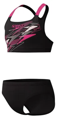 Produktbild von Speedo Bikini Medley Racerback für Mädchen, Farbe:Schwarz, Kinder Größen:152