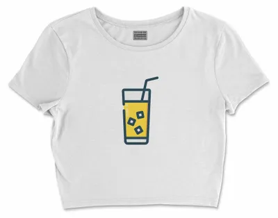 Immagine prodotto di Bona Basics, T-shirt crop basic stampato, donna, 100% cotone, bianco, casual