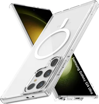 Produktbild von Hülle für Samsung Galaxy S24 ULTRA - Magnetische Transparent Handyhülle Kratzfest Schutzhülle Ultra Dünn Phonillico®