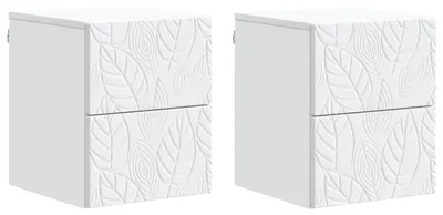 Produktbild von Wandmontierter Nachttisch 2 pcs Weiß 34,5 x 33 x 40 cm