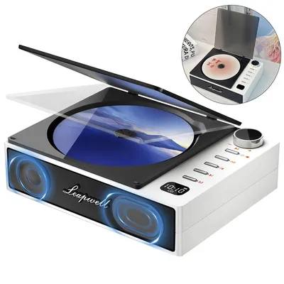 Produktbild von Retro CD Player Bluetooth, tragbarer Musikspieler, USB/FM/AUX, Geschenk, unterwegs & zuhause, HiFi Sound, kompakt