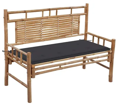 Productafbeelding van vidaXL Tuinbank met kussen, 120 cm, bamboe