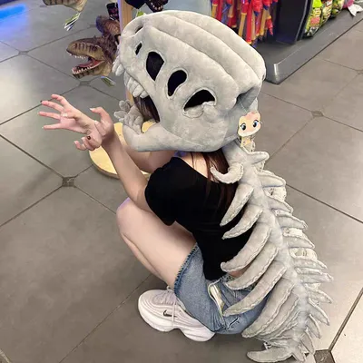Produktbild von Minicee Dinosaurier Kopfmaske 75 cm mit Sound – Dino Kostüm für Karneval