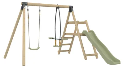Produktbild von Schaukelstation mit Vis-à-vis-Schaukel ARBOUSIER Braun H190cm