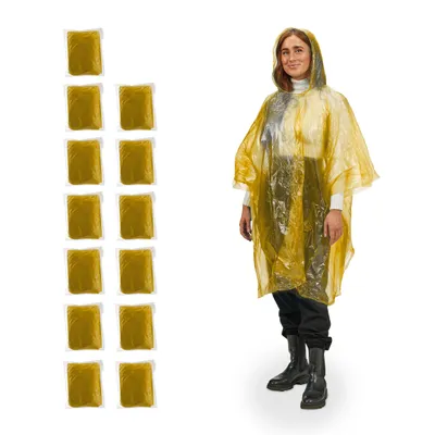 Produktbild von relaxdays Einweg Regenponcho 13er Set
