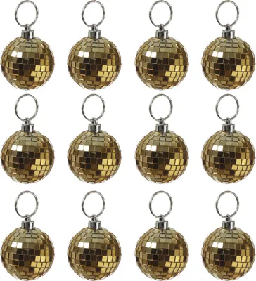 Spiegelkugel 5cm - Discokugel - Echtglas - 5x5mm Spiegel - DEKO Serie - gold - 12er Set