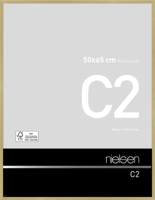 Immagine prodotto di Telaio in alluminio Nielsen, finitura oro opaco strutturato, dimensioni 50x65 cm, vetro standard