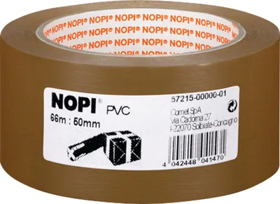 Imagen del producto de Nopi 57215-00000-01: Cinta adhesiva de PVC para embalaje, 50 mm x 66 m, color marrón