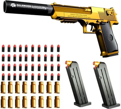 Immagine prodotto di AGDLLYD Pistola per bambini Desert Eagle con silenziatore e blaster di schiuma