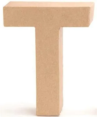 Productafbeelding van Kartonnen Letter - Papier-maché Decoratie - Knutselen en Decoreren - Staat vanzelf - 175 cm Hoog - Bruin