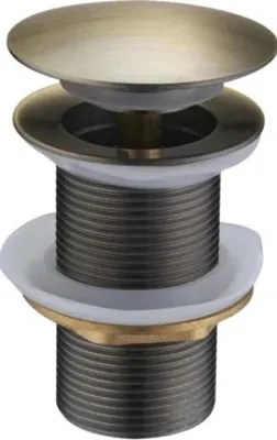 Immagine prodotto di Garnitura di scarico clic-clac per lavabo senza troppopieno, ottone, scuro, 40 mm