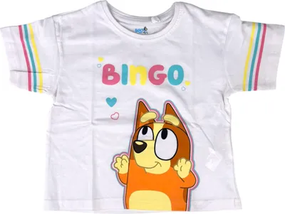 Produktbild von T-Shirt Bluey & Bingo Crop Top Weiß 98 cm