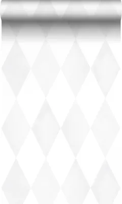 Produktbild von Origin Wallcoverings Tapete Karomuster Weiß und Hellgrau - 337220 - 53 cm x 10,05 m