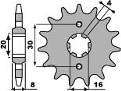 Produktbild von Motorrad vordere Kettenrad PBR 718 12 18NC für 520 Ketten (Stahl)