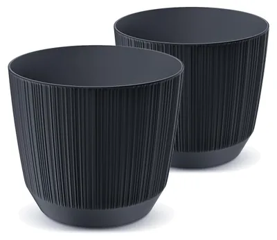 Image de Lot de 2 pots de fleurs décoratifs, forme ronde