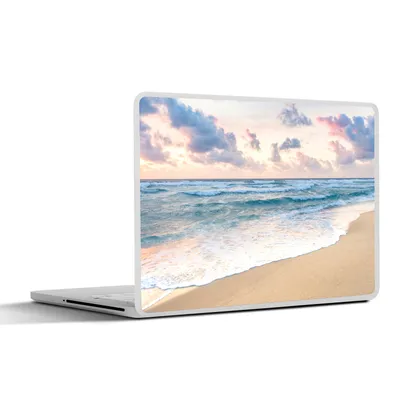 Produktbild von MuchoWow® Laptop Aufkleber Sticker Cover Strand - Wolken - Pastell 32.5x23.5 cm - Sticker für Laptop - Selbstklebend