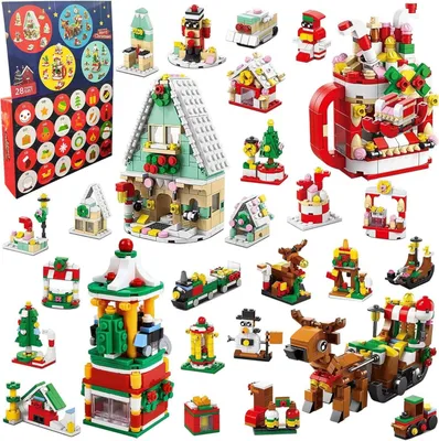 Obrázok produktu pre YeahBoom Adventný kalendár stavebnica Vianočný stromček 24-dňový odpočet darček