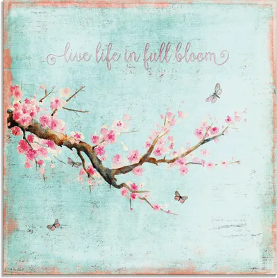 Produktbild von ARTland Glasbild Kirschblüte Größe: 50x50 cm