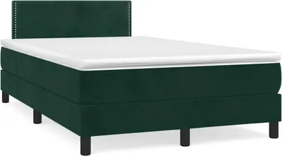 Produktbild von vidaXL Boxspringbett mit Matratze Dunkelgrün 120x190 cm Samt