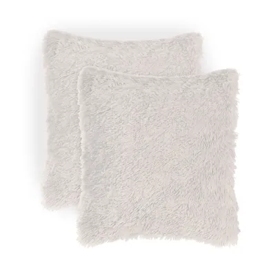 Immagine prodotto di Set di 2 accoglienti fodere per cuscini Blumtal - cuscini decorativi in Pelliccia sintetica con chiusura a zip