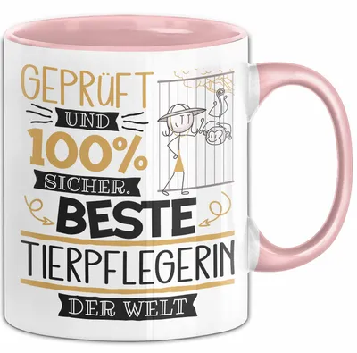 Produktbild von Beste Tierpflegerin Der Welt Tasse Geschenk für Eine Tierpflegerin  Und Sicher Geschenkidee Geburtstag Weihnachten (Rosa)