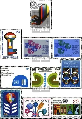 Produktbild von Briefmarken UNO - New York 1980 Mi 340-341,342-343,344-345, 346A-347A,364-365 (kompl.Ausg.) postfrisch Sondermarken