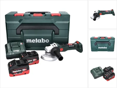 Image de Metabo W 18 LT BL 11-125 Meuleuse d'angle sans fil 18 V 125 mm brushless + 2x Batteries 8,0 Ah + Chargeur + metaBOX