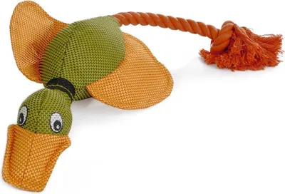 Image de Beeztees Duck - Jouet pour chien - avec cordelette - 45x20x6.5 cm