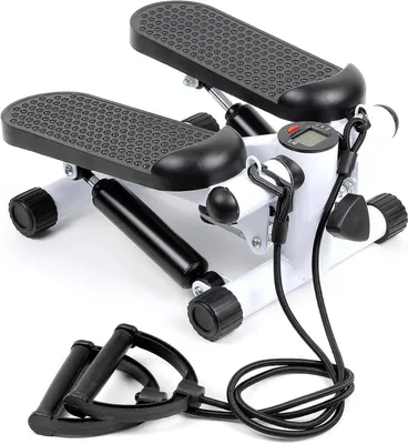 Produktbild von Kompaktes Stepper-Trainingsgerät – Heimtrainer – zur Verbesserung der Fitness – mit Trainingsbändern – 41x30x18 cm – Schwarz