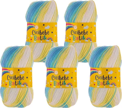Produktbild von 500g Farbverlaufsgarn Cicibebe Batik Strickgarn Winterwolle Häkelgarn mehrfarbig